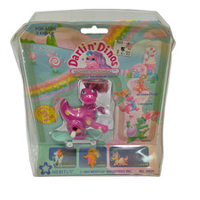 VINTAGE 1992 DARLIN' DINOS MOVER GROOVERS PINK WIND UP TOY DINOSAUR MERITUS