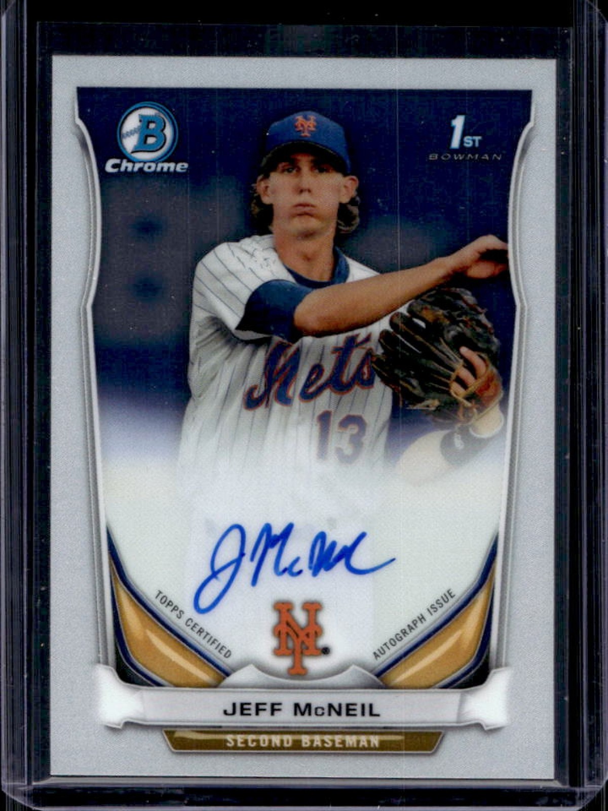 2014 Bowman Chrome Jeff McNeil Auto 1st Prospect #BCAP-JMC Mets