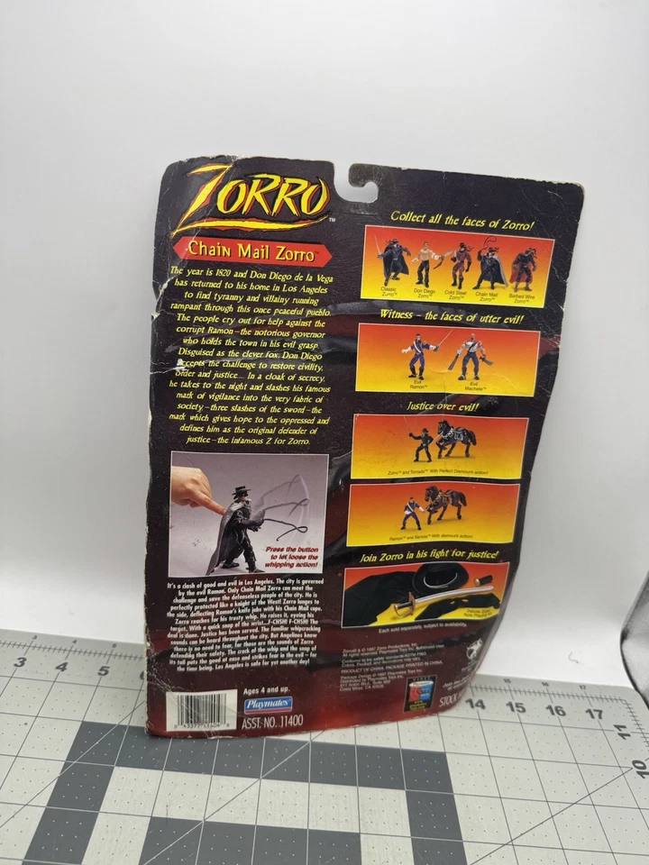 Figura de acción Zorro Playmates 1997 vintage con cable de púas Foto 3 de 4