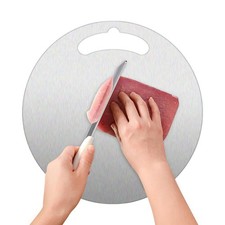 Steel Chopping Board for Kitchen Stainless Dough Rolling Board -Sided Round9269