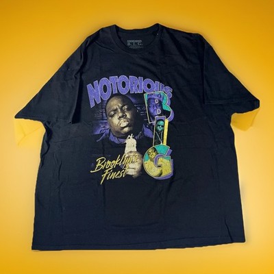 Notorious B.I.G. Brooklyn s Finest Distressed Graphic Black T-Shirt Size 2XL