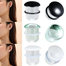 3-25MM Single Flare Plugs Tunnels Glass Ear Gauges Ear Lobe Stretching Piercing