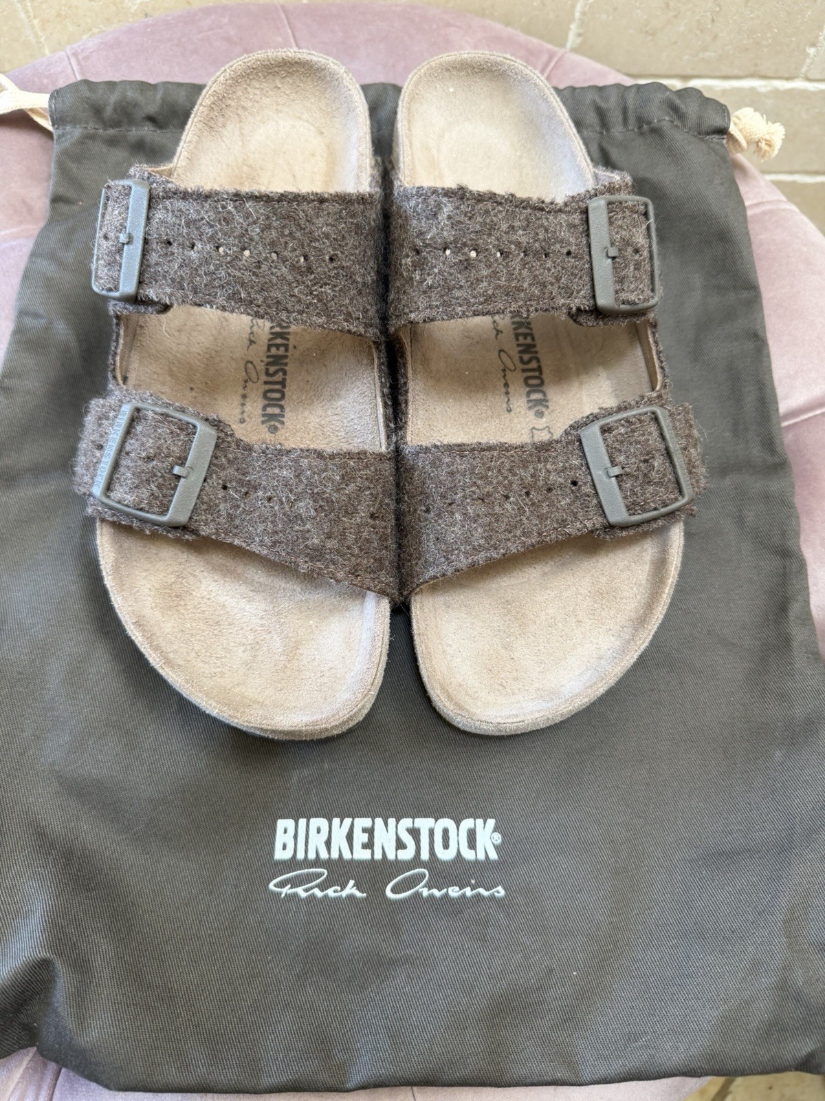 🦋Birkenstock Rick Owens Brown Felt Sandals