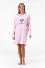 GAUBERT® Nachthemd Sleepshirt  Langarm 100 % Baumwolle rosa Herz GB-6809