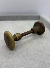 Antique Small 1-3/4” Solid Brass/ Bronze Door Knob (2 Knobs And Shaft) Rare