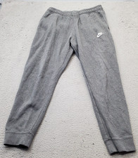 Nike Sweatpants Mens Large Gray Heather Fleece Lined Club Training Elastic Waist