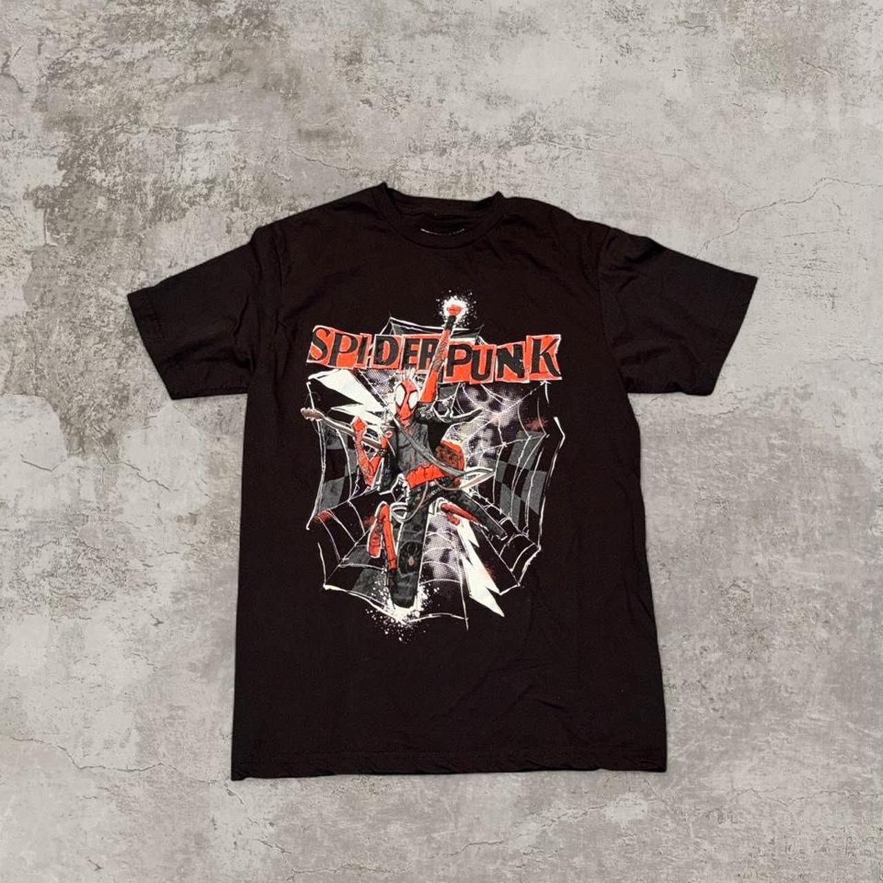 Spider Punk T-Shirt Marvel Spider-Man Across the Spiderverse Punk Tee Size S
