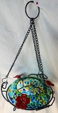Hand Blown Glass Hummingbird Feeder