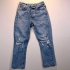 AGOLDE Riley Crop Jeans Damen 28 hellblau distressed High Rise TOP