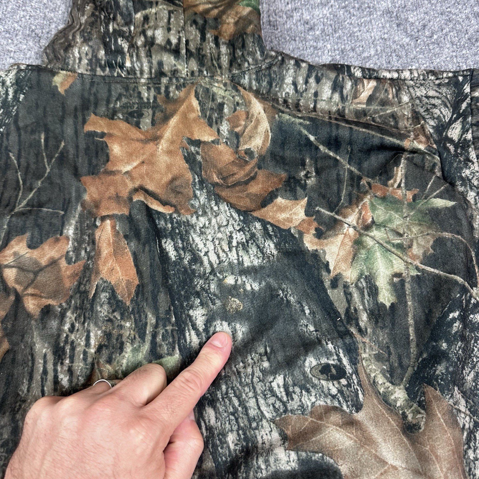 ScentLok Camo Jacket Mens 2XL Mossy Oak Full Zip Hooded Hunting USA READ