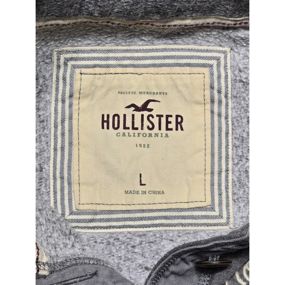 Hollister California кнопка спереди кардиган куртка серый шаль воротник женщин L - Изображение 2 из 4