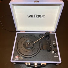 Victrola Portable Suitcase Record Player Lavender Working VSC-550BT