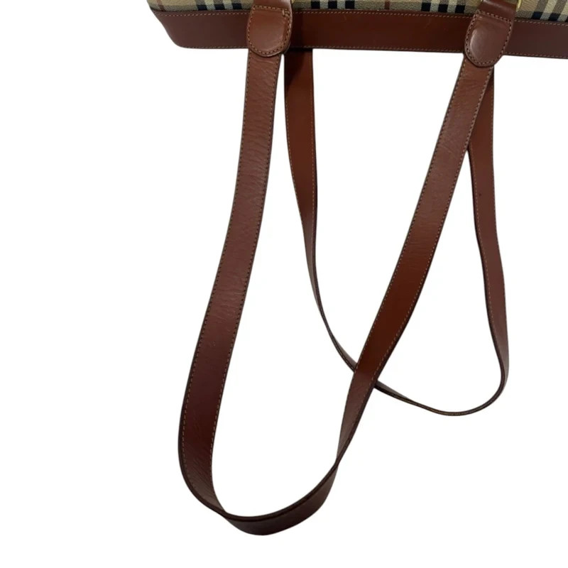 Burberry Haymarket Nova Check Canvas/Leather Vintage Tote Bag image 9