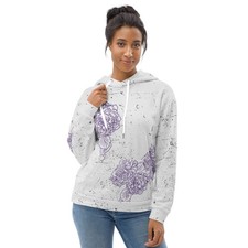 Purple Roses Graphic Unisex Hoodie