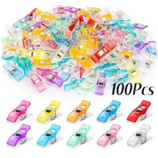 100 Pcs Multicolor Plastic Sewing Clips for Fabric and Quilting Supplies