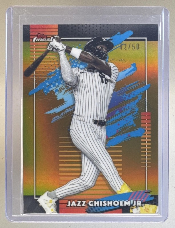 Jazz Chisholm Jr 2026 Topps Finest #181 Gold Refractor Uncommon /50
