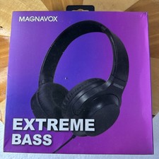 Magnavox Extreme Bass Wired Headphones 9hz-23khz Sound Spectrum Black foldable