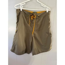 Quiksilver Board Shorts Mens 34 Olive Green Cargo Pocket Lace Up Swim Trunks
