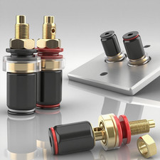 8pcs Gold Plated Brass 4mm Banana Terminal Binding Post for HiFi Audio Speaker