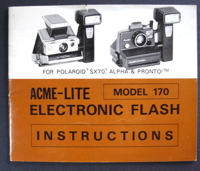 ANLEITUNG / INSTRUCTIONS FOR USE: ACME-LITE MODEL 70 ELECTRONIC FLASH - SEHR GUTER ZUSTAND