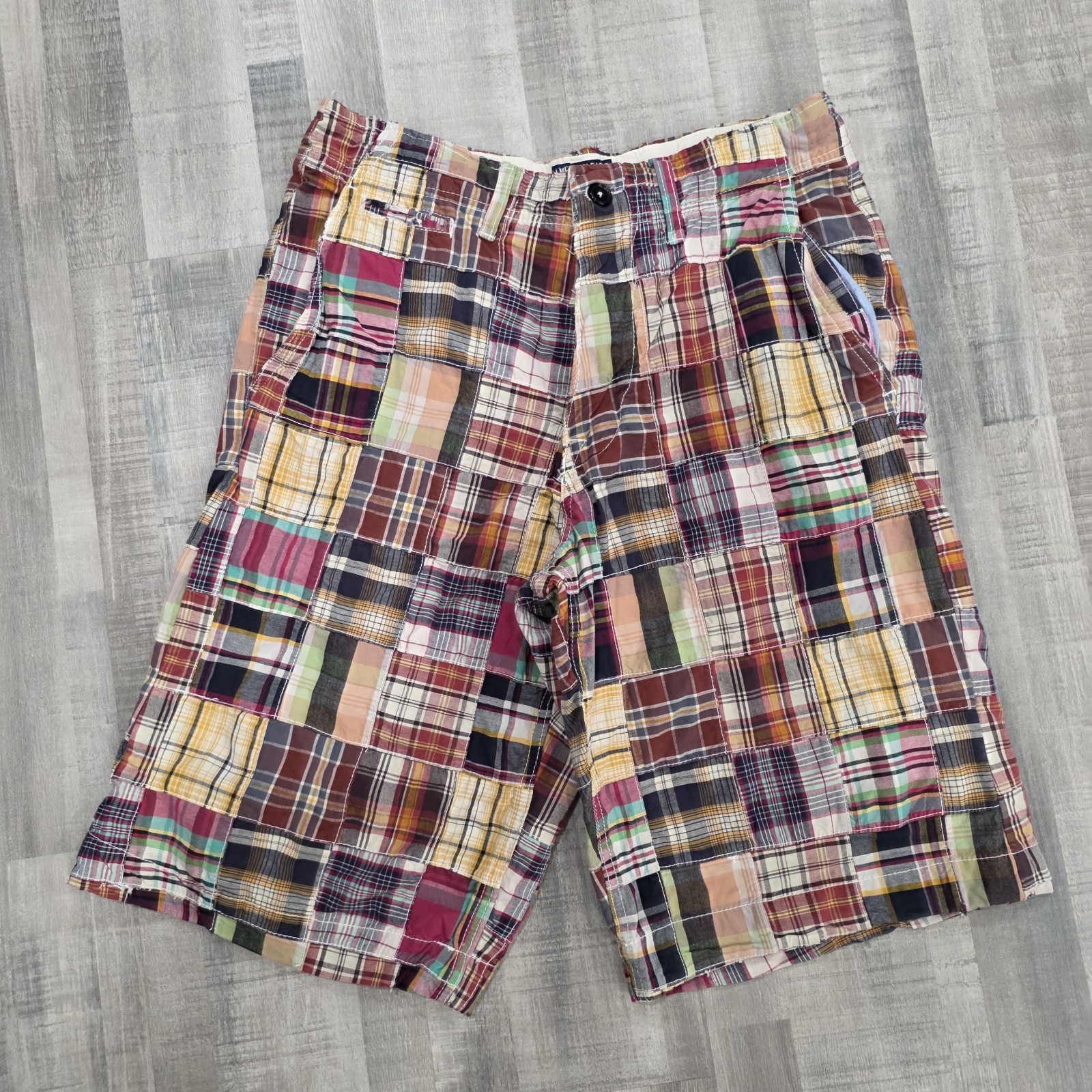 VTG American Eagle Madras Patchwork Plaid Shorts … - image 1