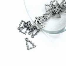 Small Stainless Steel Christmas Tree Charms, 8x11mm - US Seller