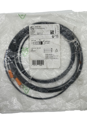 SEALED IFM EVC141 SENSOR CABLE M12 3WIRE 2M AWG 23 50V AC/60V DC EVC141