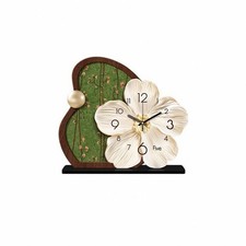 Tischuhr mit Blumenmotiv schlank Standuhr genau f&uuml;r Regal