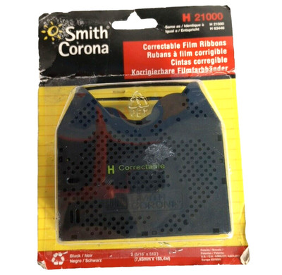 2 pack New Old Stock Smith Corona H21000 Correctable Typewriter Ribbons Black