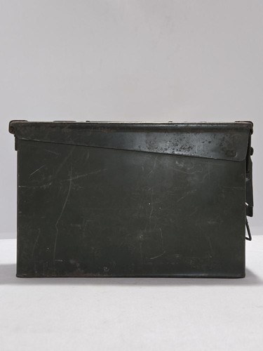 Scatola porta munizioni metallo stile militare 30 cal acciaio oliva grigio non marcata #M67m - Foto 1 di 5