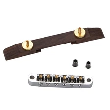 Guitar Bridge Replacement Copper Bridge Roller Saddles Archtop Rosewood Base