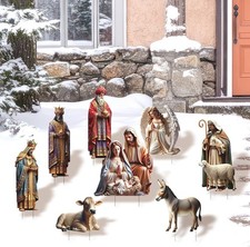 Outdoor Nativity Scene Yard Signs W/ Yard Stakes Church,The Holy Family Outdoor