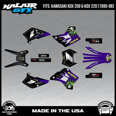 Graphics Kit for KAWASAKI KDX 200 220 (1995-2008) Lancaster