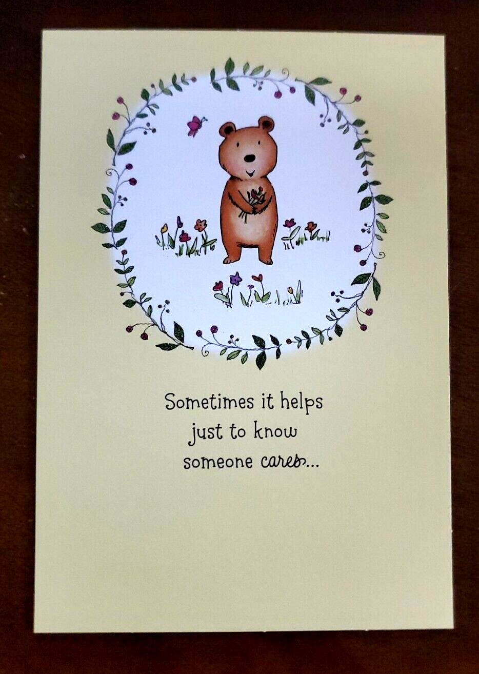 Heartline Hallmark friendship themed greeting card, cute bear with flowers eBay