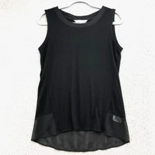 Adrienne Vittadini Blouse Shirt Womens Small Black Magic Business Career 