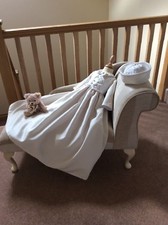 CHRISTENING GOWN ROMPER SUIT WITH DETACHABLE SKIRT HAT BOYS BAPTISM OUTFIT SUIT