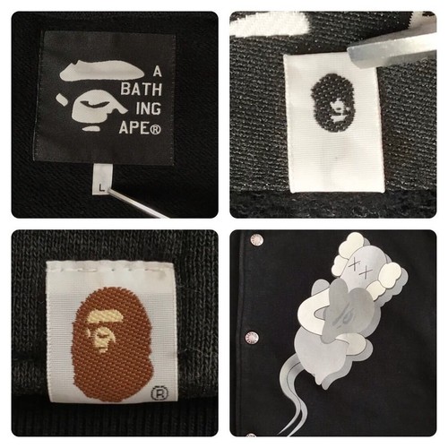 BAPE × KAWS Bendy BAPE STA sweat varsity jacket NIGO A Bathing Ape Size L mens!! - Picture 8 of 10