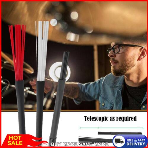 2pcs Drum Brushes Sticks Rubber Handle Retractable Drumming Stick Drum Kit Parts