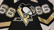 autographed mario lemieux pittsburgh penguins jersey KOHO men medium black sewn