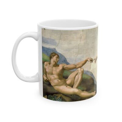 Ceramic Coffee Mug Divine Creation: The Creation of Adam 