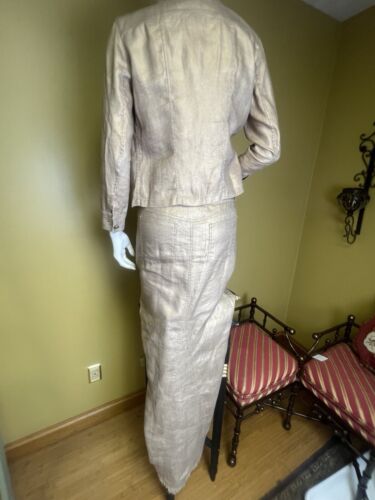 Authentic Chanel Rare 05 NWT Iridescent Shimmering Gold Jean Jacket, Long Skirt - Picture 3 of 14