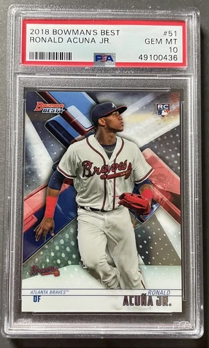 2018 Bowman's Best RONALD ACUNA JR. #51 Rookie Card Braves RC PSA 10 GEM MINT