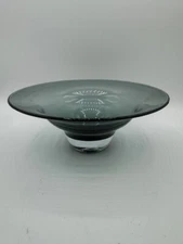 Blenko Glass #5321 Hand Blown Bowl Charcoal Wayne Husted 1954-56 - 7.25"