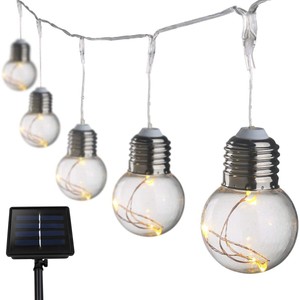Solarbetriebene 10 20 Led Birnen Lichterketten Garten Feen Lampe Im Freien Licht Ebay