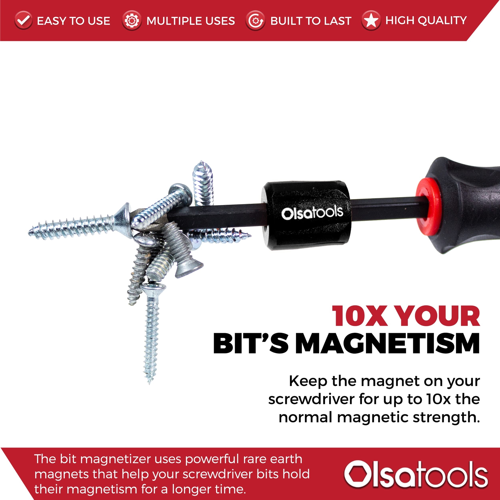 Bit Magnetizer Ring and Demagnetizer by Olsa Tools | Screwdriver Bit Drive Ho...