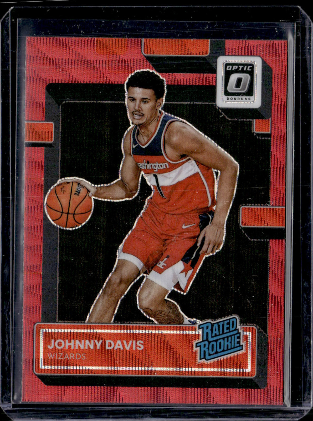 2022-23 Donruss Optic #206 Johnny Davis Rated Rookie Red Wave Wizards NR-MINT