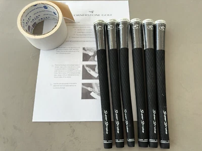 SUPERSTROKE Super Stroke WHITE CAP S-Tech schwarz Standard Griffe x 6 + Band und Anleitung