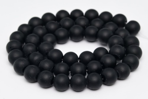 8 mm Matt Massiv Schwarz Jade Perlen Klasse AA Rund Edelstein Lose Perlen - Bild 2 von 4