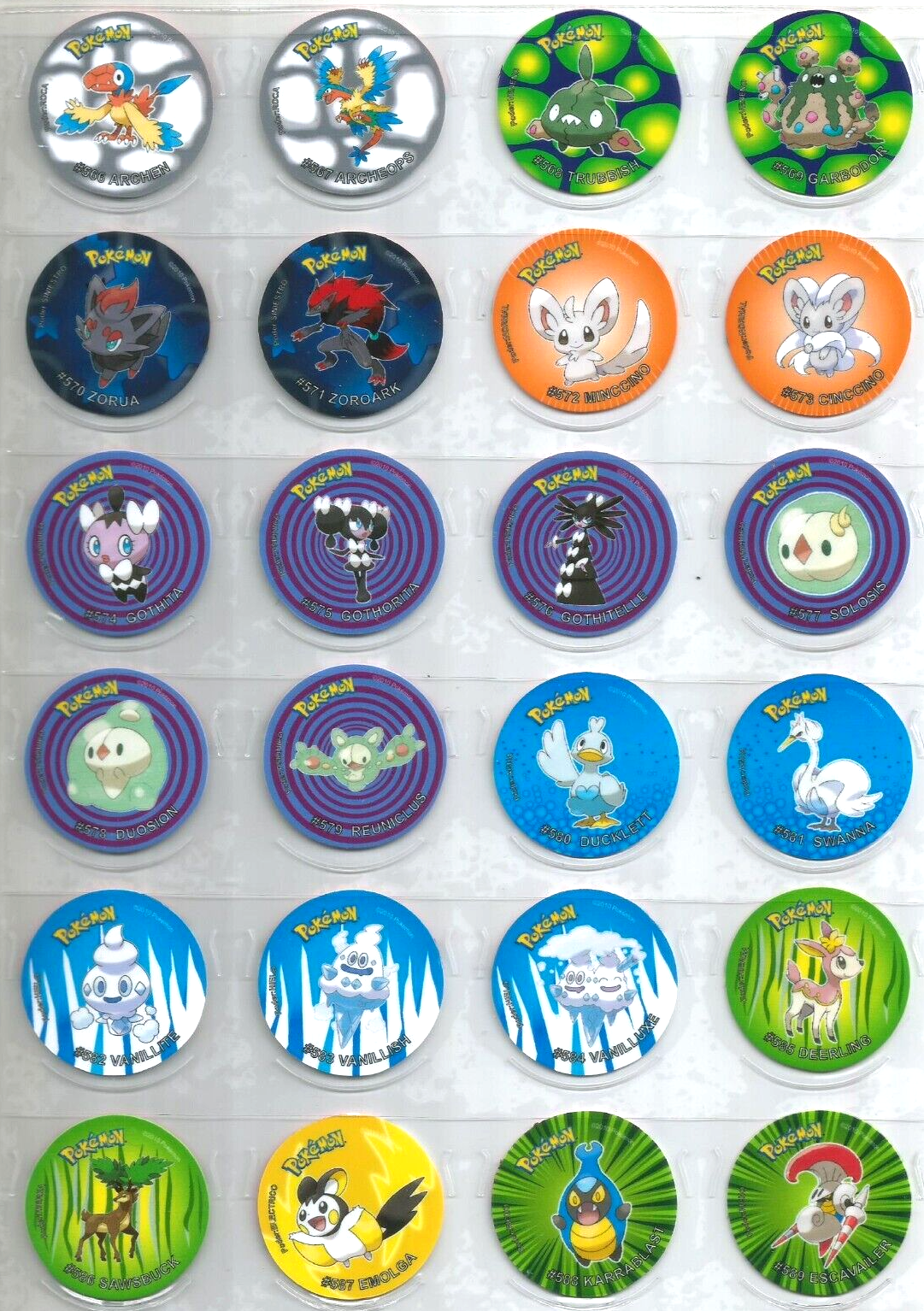 TAZO POKEMON DKV #570 ZORUA 2019 Unova PERU South America Pogs Taps