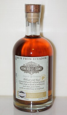 Romero & Sons 9y 44% 2021 limited edition Ecuador # 218 of 1200 bottles 0.7L